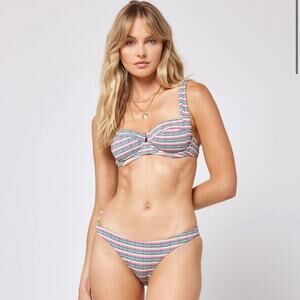 L*Space Camellia Camacho Bikini Set Pique Stripe Large Top Bottom